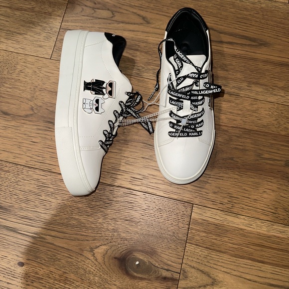 Karl Lagerfeld Shoes - Karl Lagerfeld White and Black Men's Sneakers